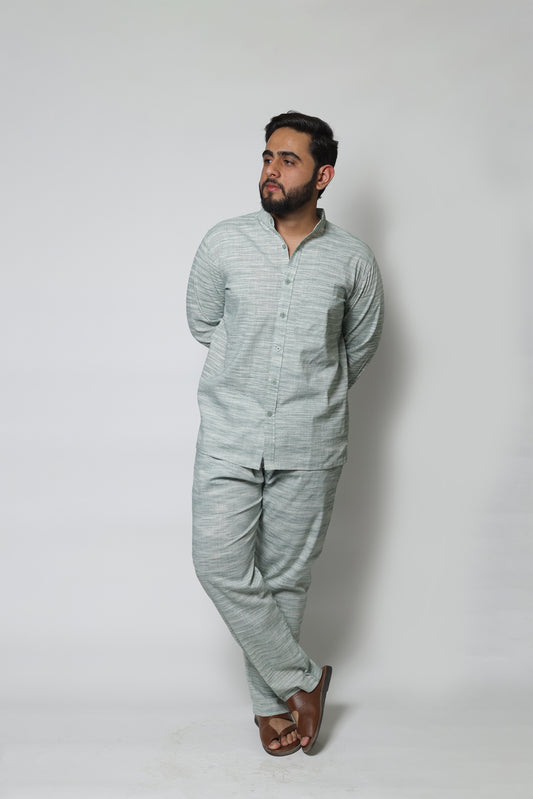 LIGHT GREEN HANDWOVEN CO-ORD SET
