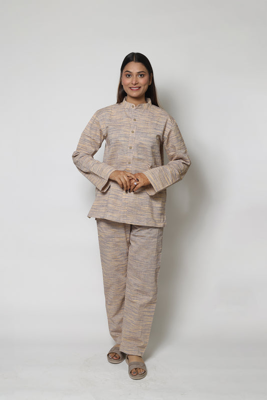 BEIGE HANDWOVEN CO-ORD SET