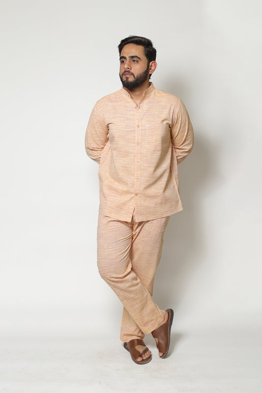 PEACH HANDWOVEN CO-ORD SET