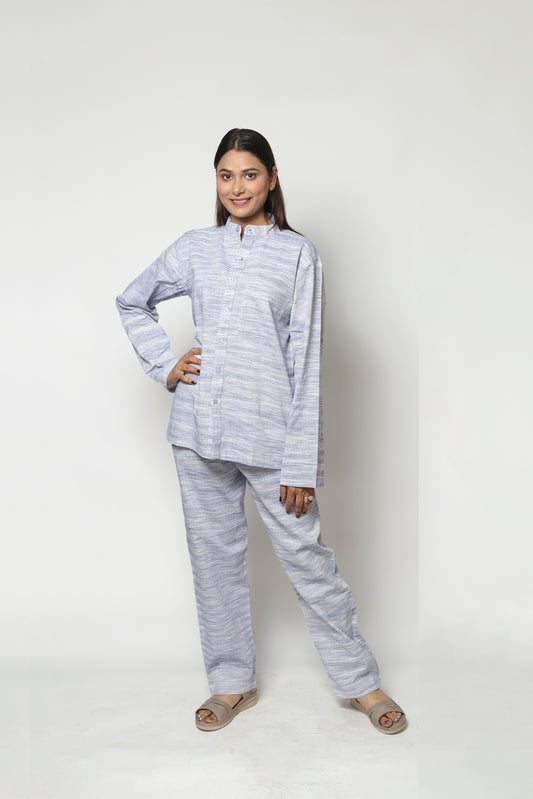 BLUE HANDWOVEN CO-ORD SET