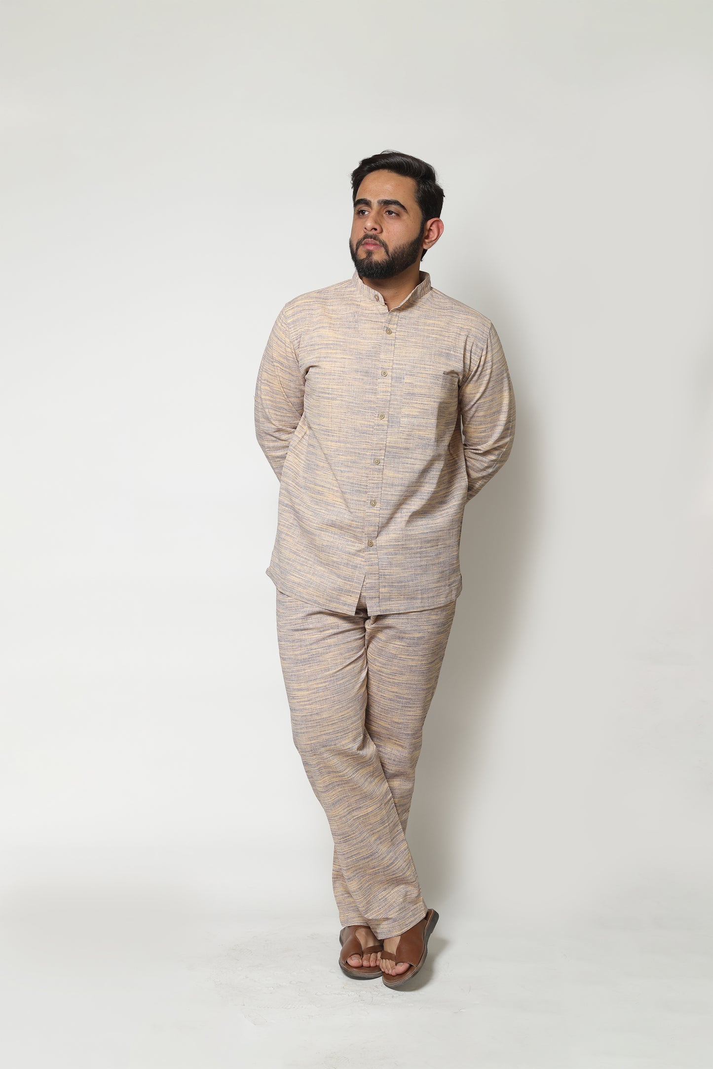 BEIGE HANDWOVEN CO-ORD SET