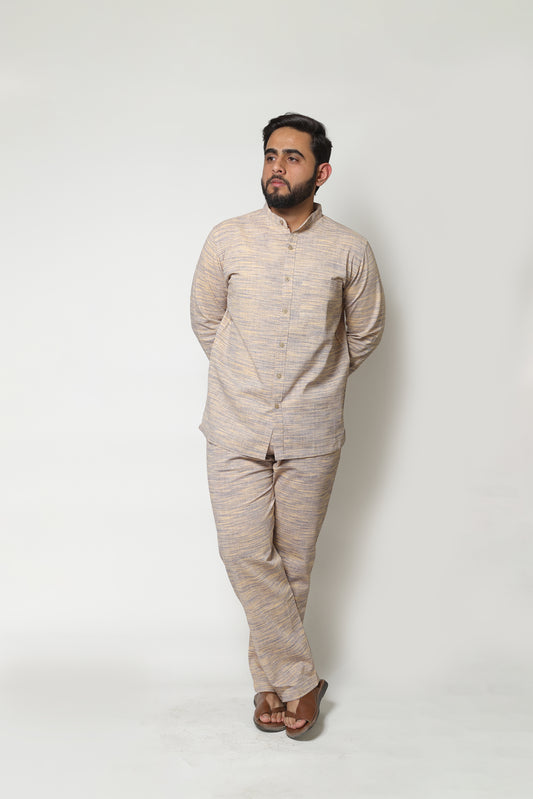 BEIGE HANDWOVEN CO-ORD SET