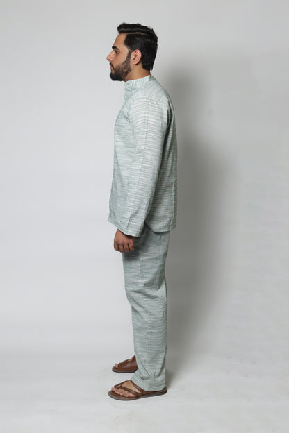 LIGHT GREEN HANDWOVEN CO-ORD SET