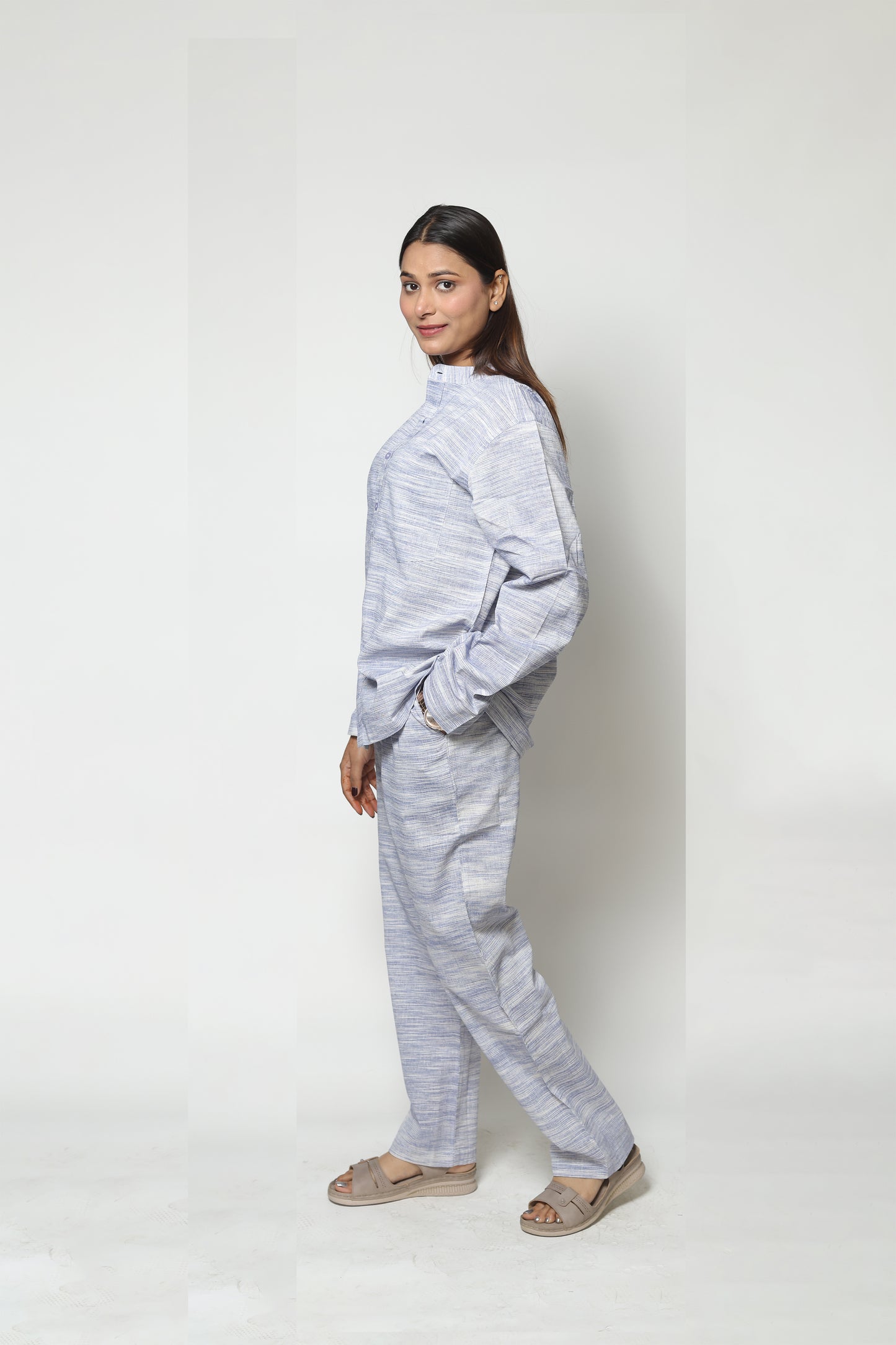 BLUE HANDWOVEN CO-ORD SET