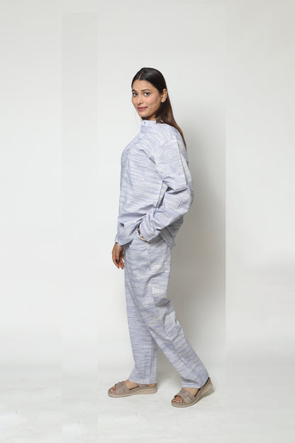 BLUE HANDWOVEN CO-ORD SET