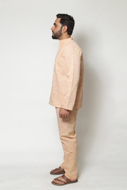 PEACH HANDWOVEN CO-ORD SET