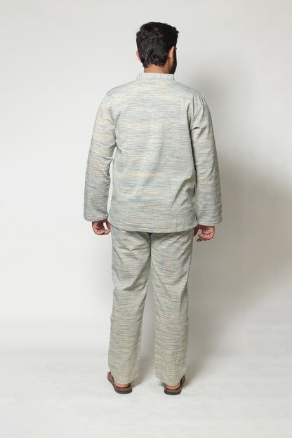 GREEN BLUE HYBRID HANDWOVEN CO-ORD SET