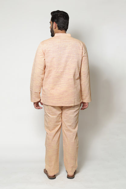 PEACH HANDWOVEN CO-ORD SET