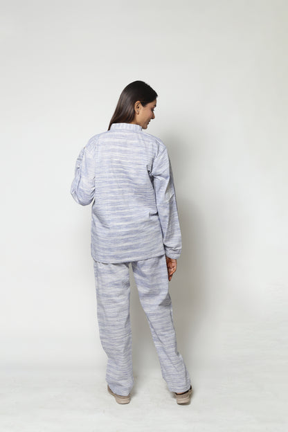 BLUE HANDWOVEN CO-ORD SET