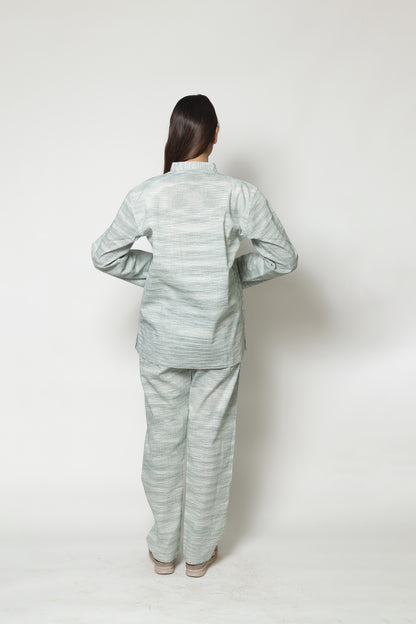 LIGHT GREEN HANDWOVEN CO-ORD SET
