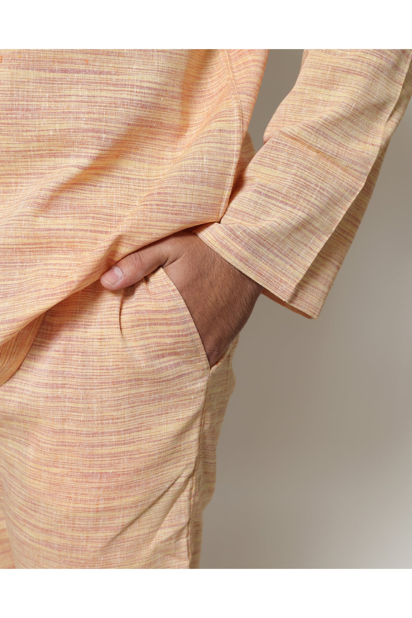 PEACH HANDWOVEN CO-ORD SET