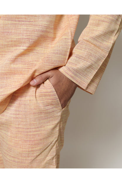 PEACH HANDWOVEN CO-ORD SET