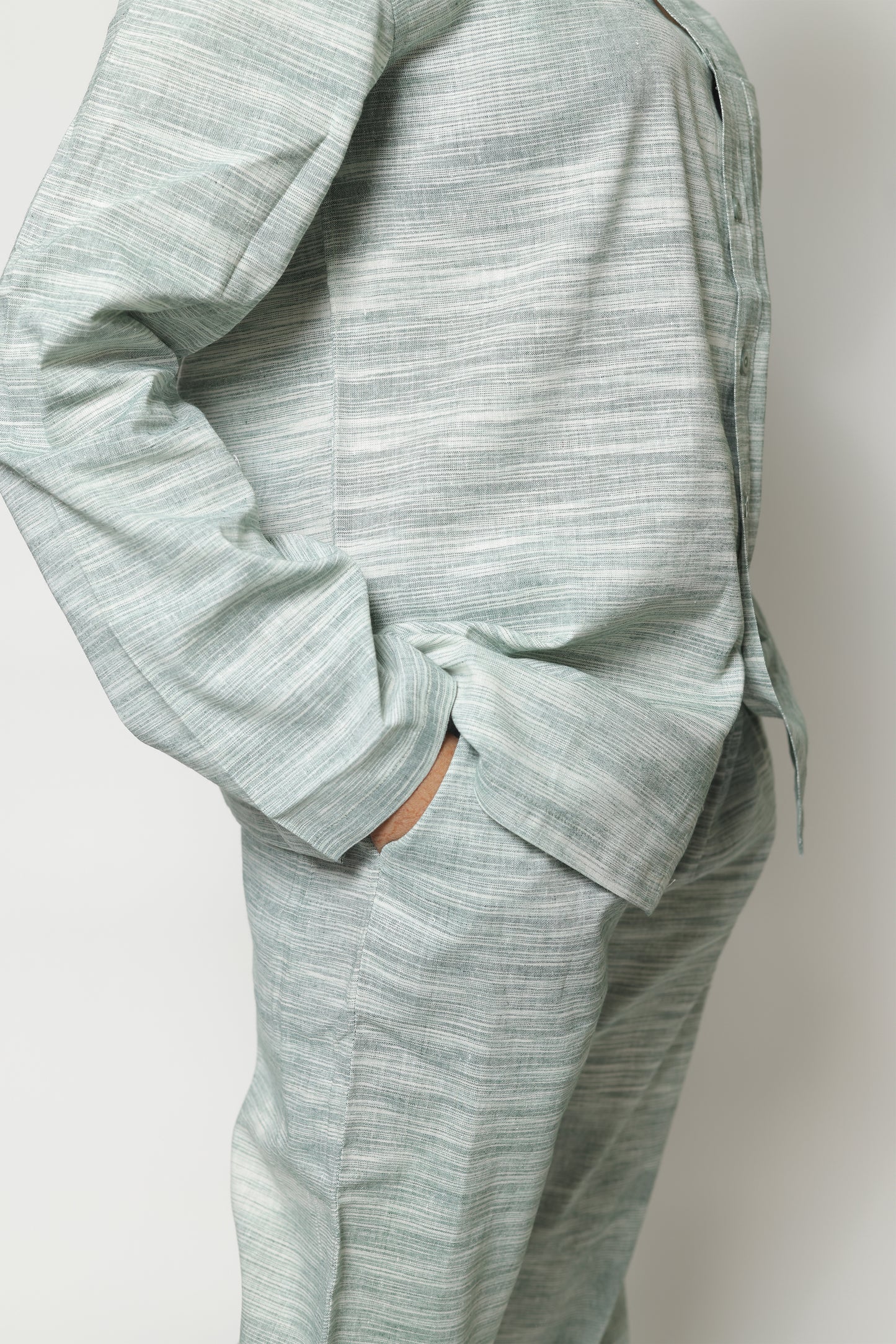 LIGHT GREEN HANDWOVEN CO-ORD SET